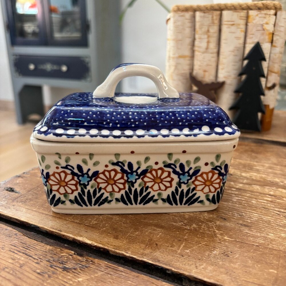 Boleslawiec Polish Pottery Butter Dish Container
